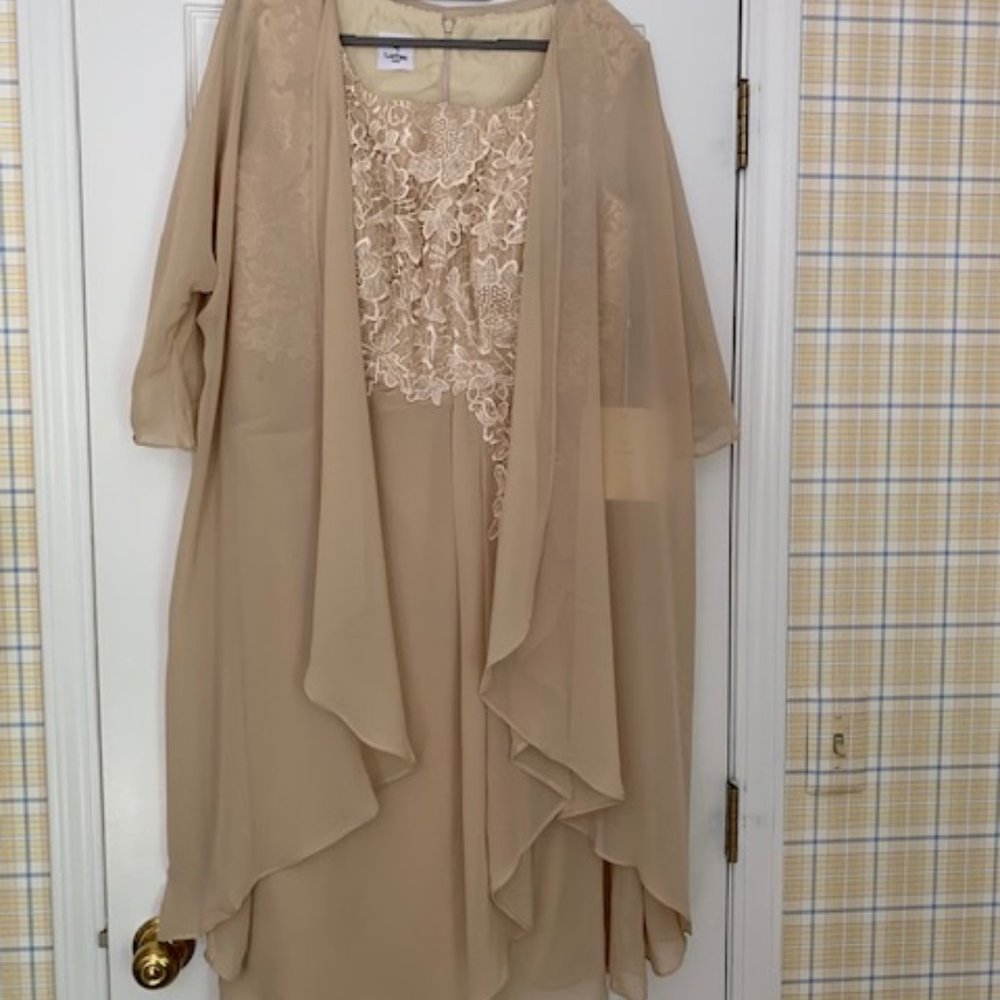 2 piece Mother of the Bride, Anniversary, Special night dress and topper